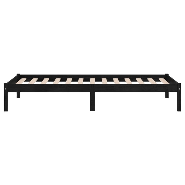 vidaXL sengestel 100x200 cm massivt fyrretræ sort
