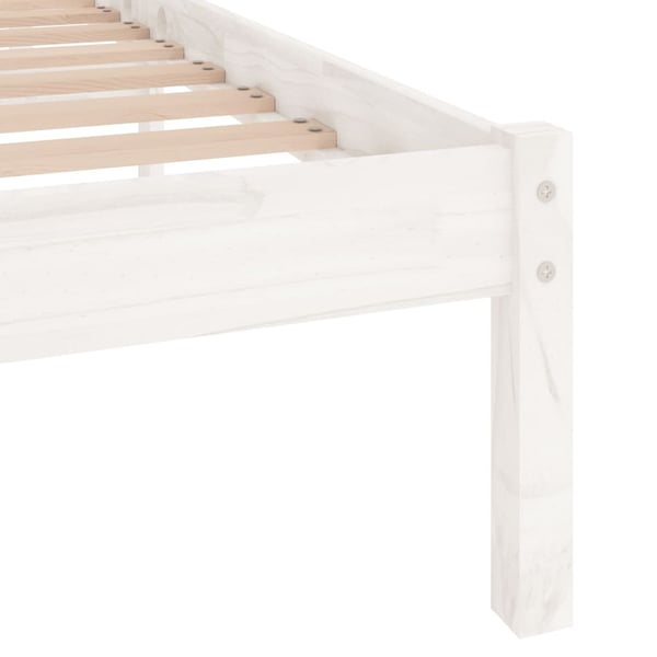 vidaXL Sengeramme hvit heltre furu 120x200 cm
