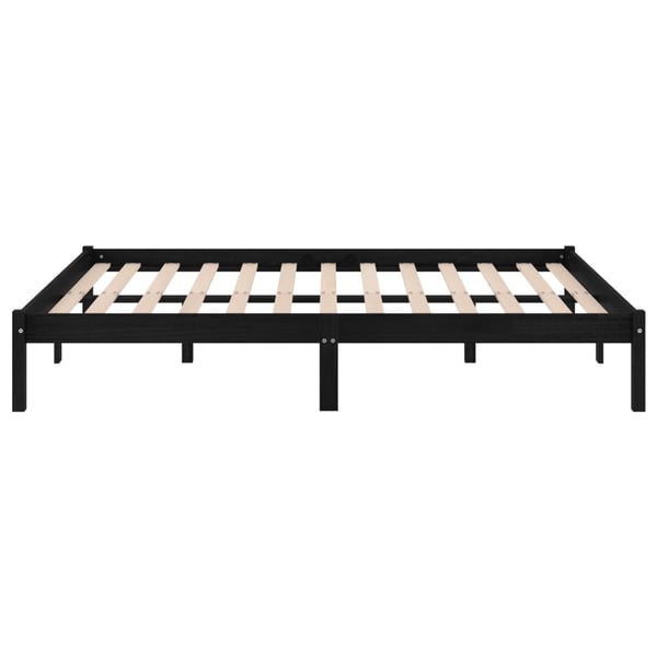 vidaXL Sengeramme heltre furu 140x190 cm svart