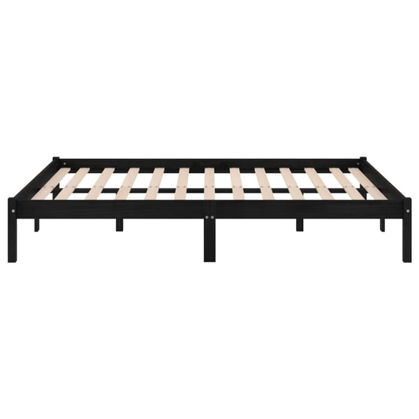 vidaXL Sengeramme svart heltre 150x200 cm King Size