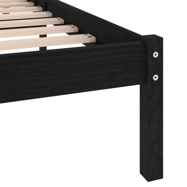vidaXL Sengeramme svart heltre 150x200 cm King Size