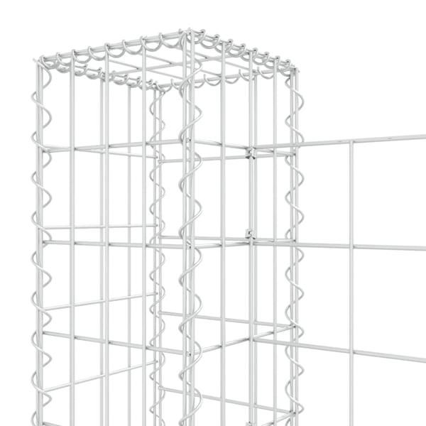 vidaXL Gabionkurv u-formet med 2 stolper jern 140x20x100 cm