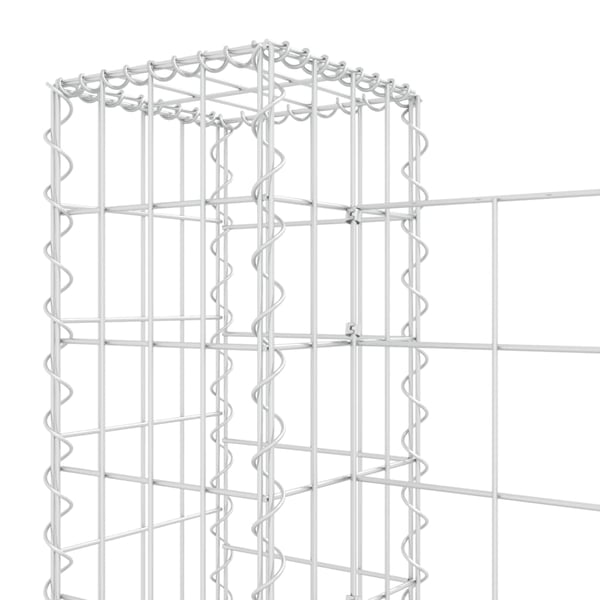 vidaXL Gabionkurv u-formet med 3 stolper jern 260x20x100 cm