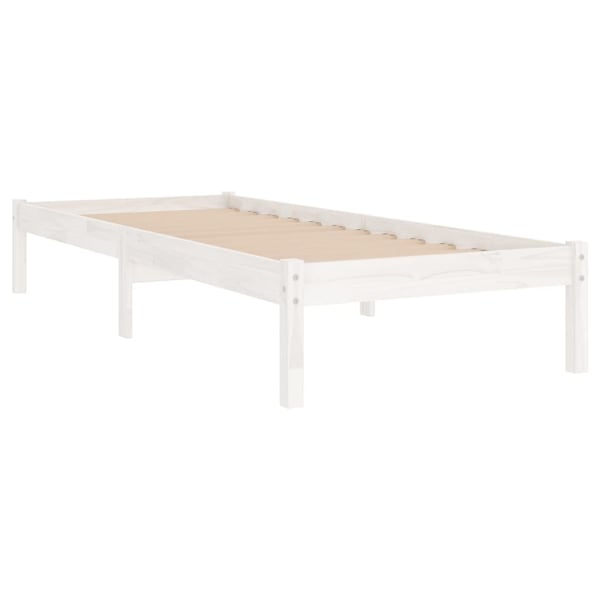 vidaXL Sengeramme hvit heltre 75x190 cm Small Single