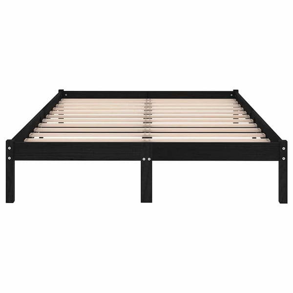 vidaXL Sängram svart massiv furu 200x200 cm