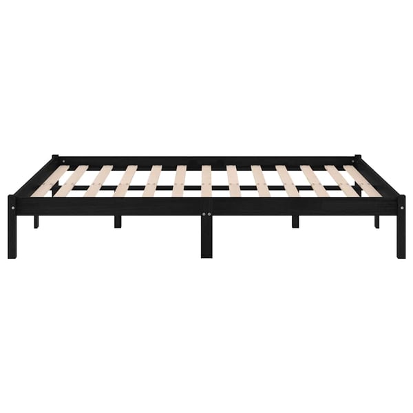 vidaXL Sängram svart massiv furu 200x200 cm