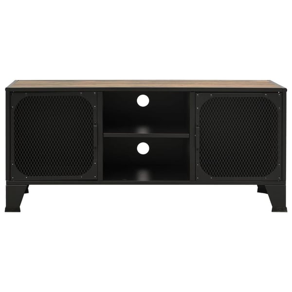 vidaXL TV-benk rustikk brun 105x36x47cm metall og MDF