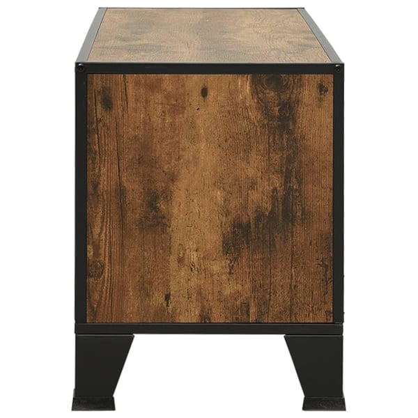 vidaXL TV-benk rustikk brun 105x36x47cm metall og MDF