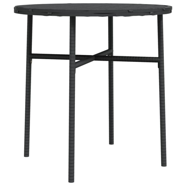 vidaXL Teepöytä musta 45 cm polyrottinki