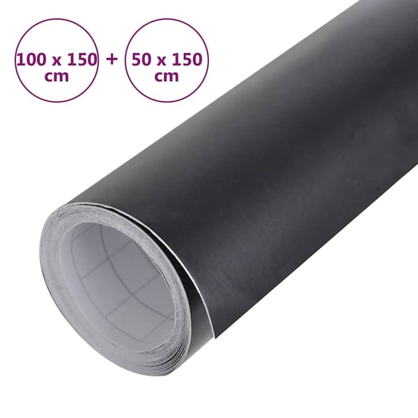 vidaXL Bilfolier 2 stk matt svart 100x150 cm+50x150 cm