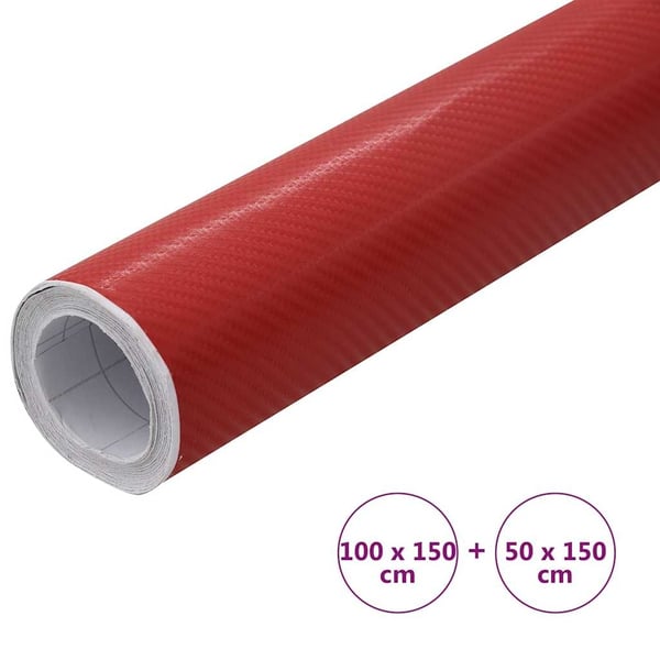 vidaXL Bilfolier 2 stk 4D rød 100x150 cm+50x150 cm