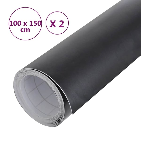 vidaXL Bilfolier 2 stk matt svart 100x150 cm