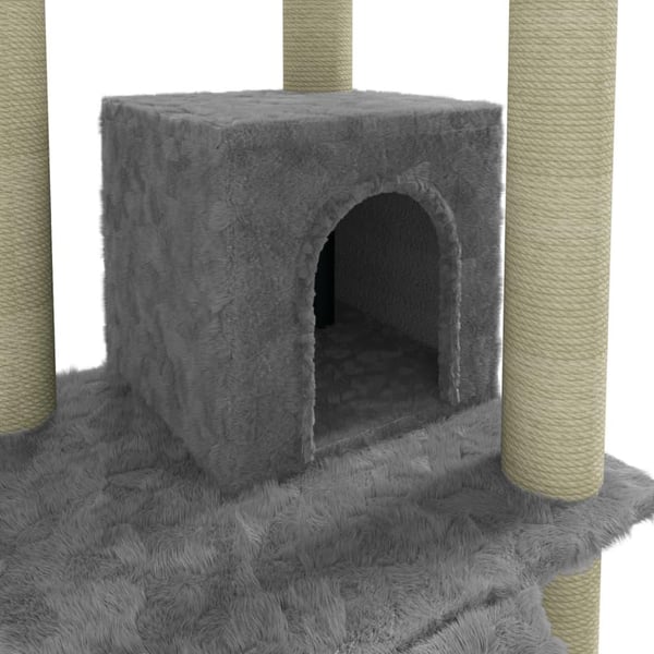 vidaXL Kattetre med klorestolper i sisal lysegrå 155 cm