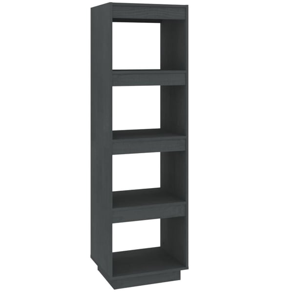 vidaXL bogreol/rumdeler 40x35x135 cm massivt fyrretræ grå