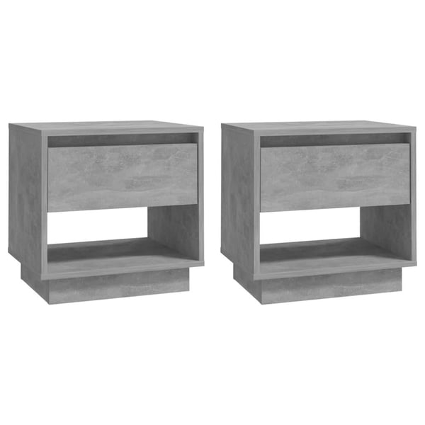 vidaXL sengeborde 2 stk. 45x34x44 cm spånplade betongrå