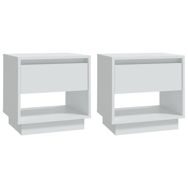 vidaXL Nattbord 2 stk hvit 45x34x44 cm sponplate