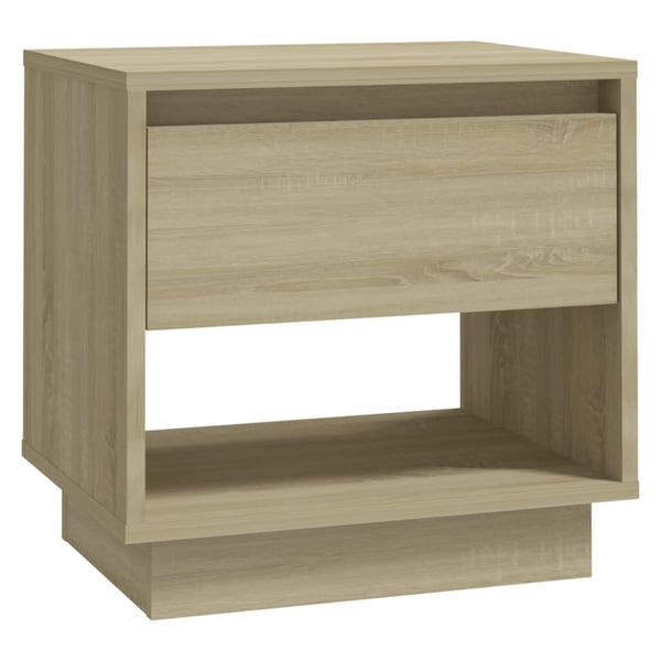 vidaXL sengebord 45x34x44 cm spånplade sonoma-eg