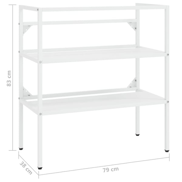 vidaXL Badehylle hvit 79x38x83 cm jern