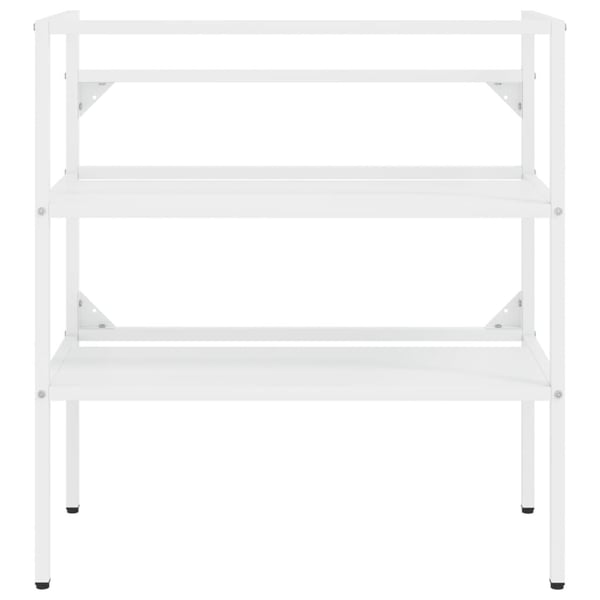 vidaXL Badehylle hvit 79x38x83 cm jern