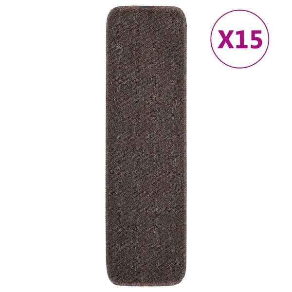 vidaXL skridsikre trappemåtter 15 stk. 75x20 cm rektangulær brun