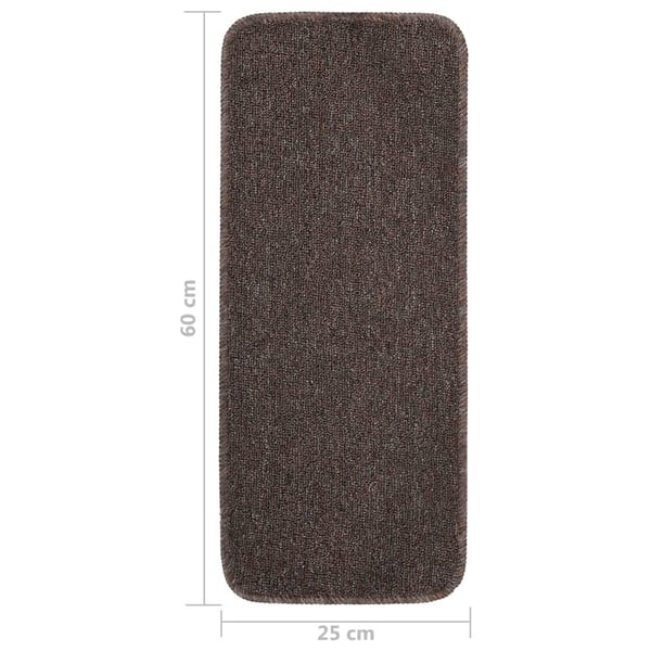 vidaXL Sklisikre trappematter 15 stk 60x25 cm brun rektangulær