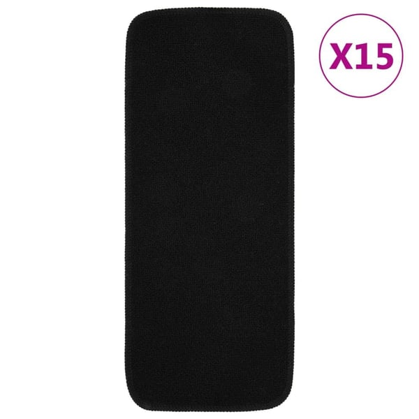 vidaXL skridsikre trappemåtter 15 stk. 60x25 cm rektangulær sort