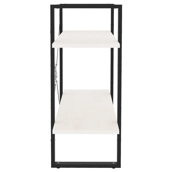 vidaXL bogreol med 2 hylder 80x30x70 cm massivt fyrretræ hvid
