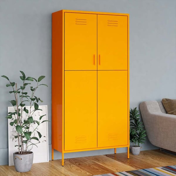 vidaXL Garderobe sennesgul 90x50x180 cm stål