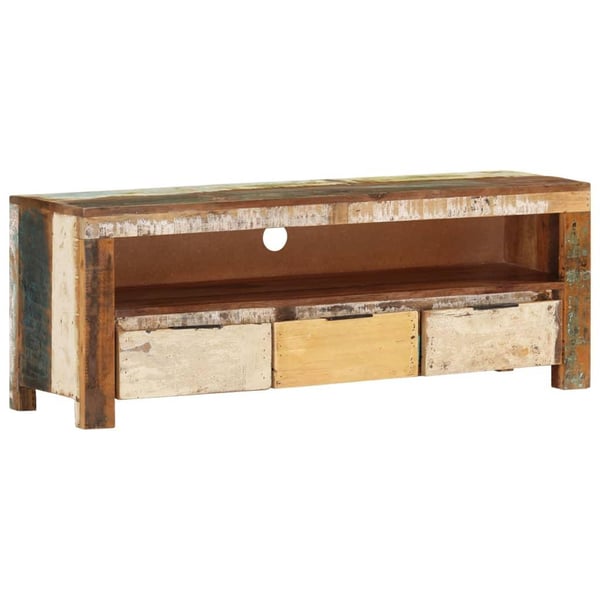 vidaXL tv-bord 110x30x40 cm massivt genbrugstræ