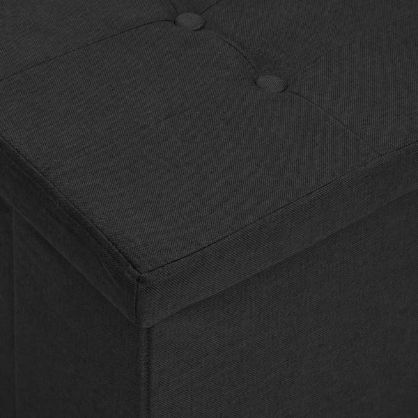 vidaXL foldbar opbevaringsbænk kunstlærred sort