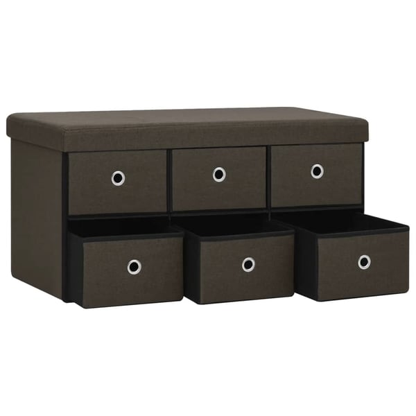 vidaXL foldbar opbevaringsbænk 76x38x38 cm kunstlærred mørkebrun