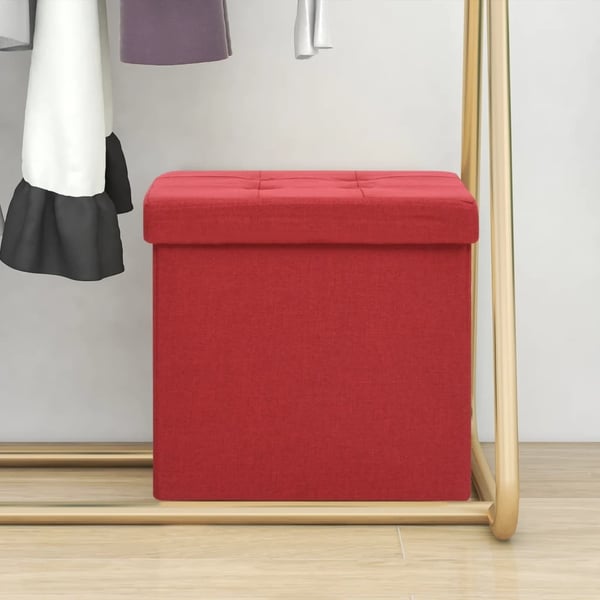 vidaXL foldbar puf kunstlærred vinrød