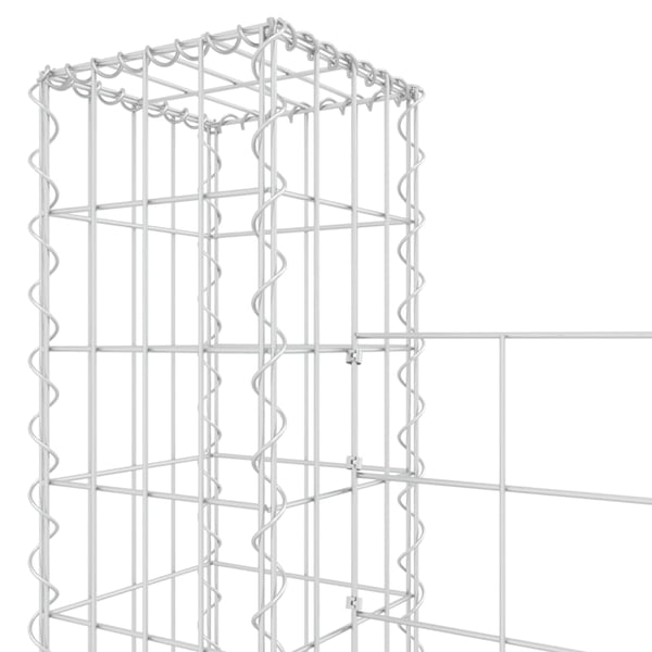 vidaXL Gabionkurv u-formet med 8 stolper jern 860x20x200 cm