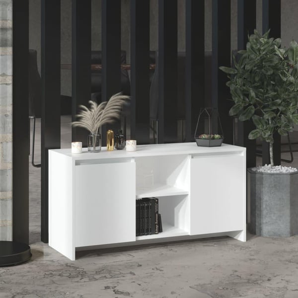 vidaXL TV-benk hvit 102x37,5x52,5 cm konstruert tre