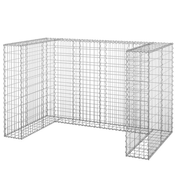 vidaXL Gabion for søppeldunkskur galvanisert stål 180x100x110 cm