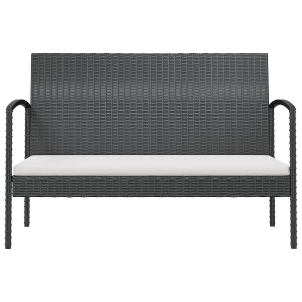 vidaXL loungesæt til haven 8 dele med hynder polyrattan sort
