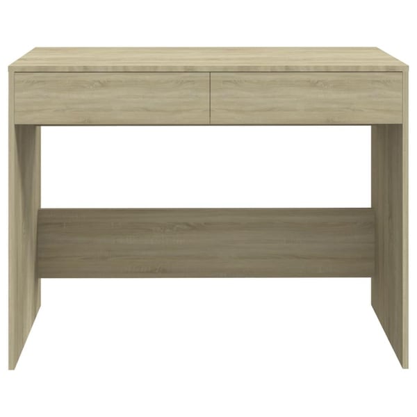 vidaXL Skrivebord sonoma eik 101x50x76,5 cm konstruert tre