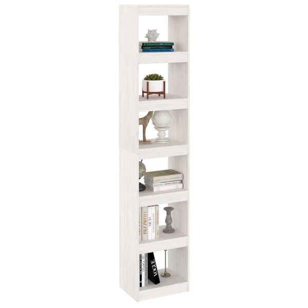 vidaXL bogreol/rumdeler 40x30x199 cm massivt fyrretræ hvid
