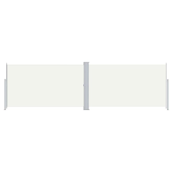 vidaXL Uttrekkbar sidemarkise 180x600 cm kremhvit