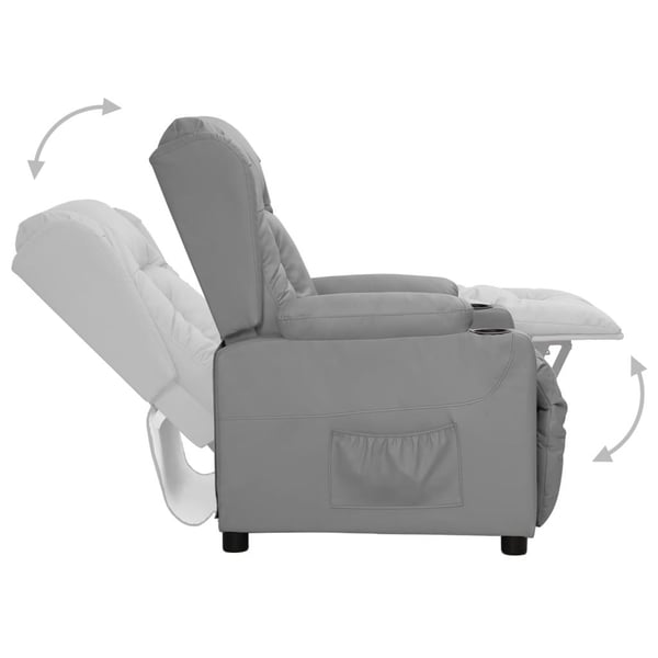 vidaXL Reclinerfåtölj grå konstläder