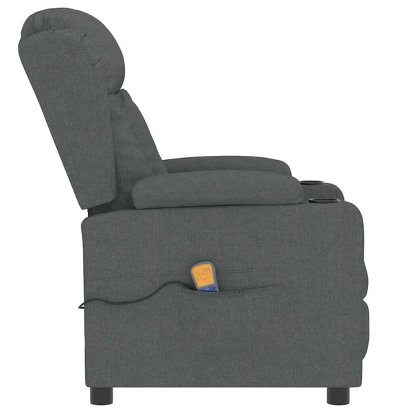 vidaXL Massagefåtölj mörkgrå tyg