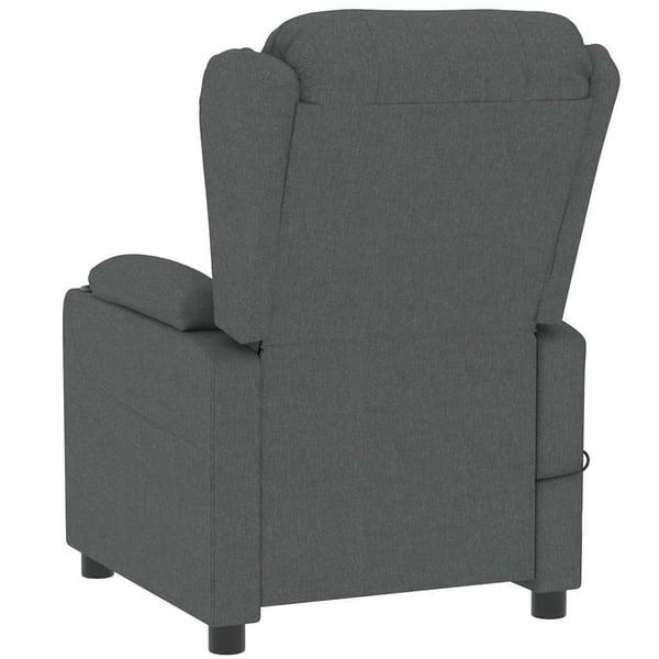vidaXL Massagefåtölj mörkgrå tyg