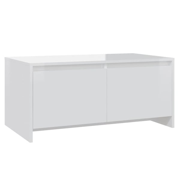 vidaXL Salongbord høyglans hvit 90x50x41,5 cm sponplate