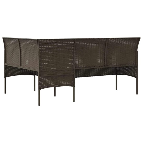 vidaXL sofasæt med hynder 5 dele L-facon polyrattan brun