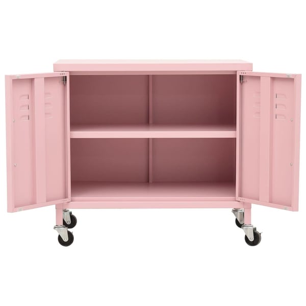 vidaXL Oppbevaringsskap rosa 60x35x49 cm stål
