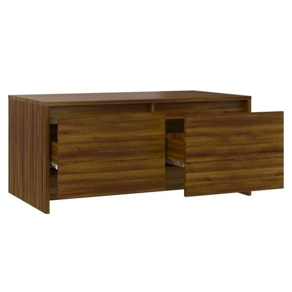 vidaXL sofabord 90x50x41,5 cm spånplade brun egetræsfarve