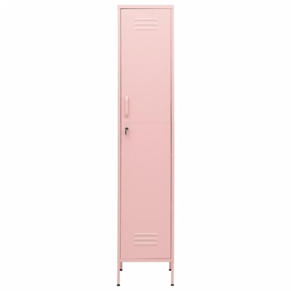 vidaXL Oppbevaringsskap rosa 35x46x180 cm stål