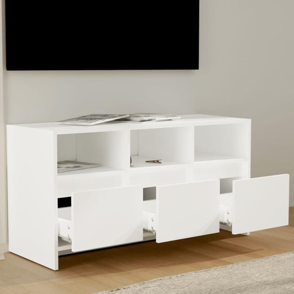 vidaXL TV-taso valkoinen 102x37,5x52,5 cm lastulevy