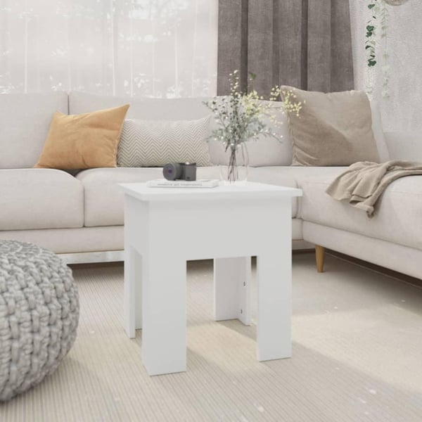 vidaXL Salongbord hvit 40x40x42 cm sponplate