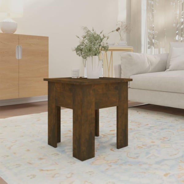 vidaXL sofabord 40x40x42 cm spånplade røget egetræsfarve